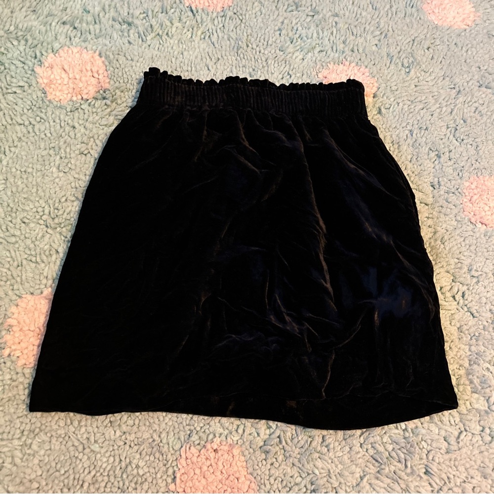 J. Crew Women Mini Skirt Black Velvet Sidewalk Dressy 00 Holiday Pockets Office